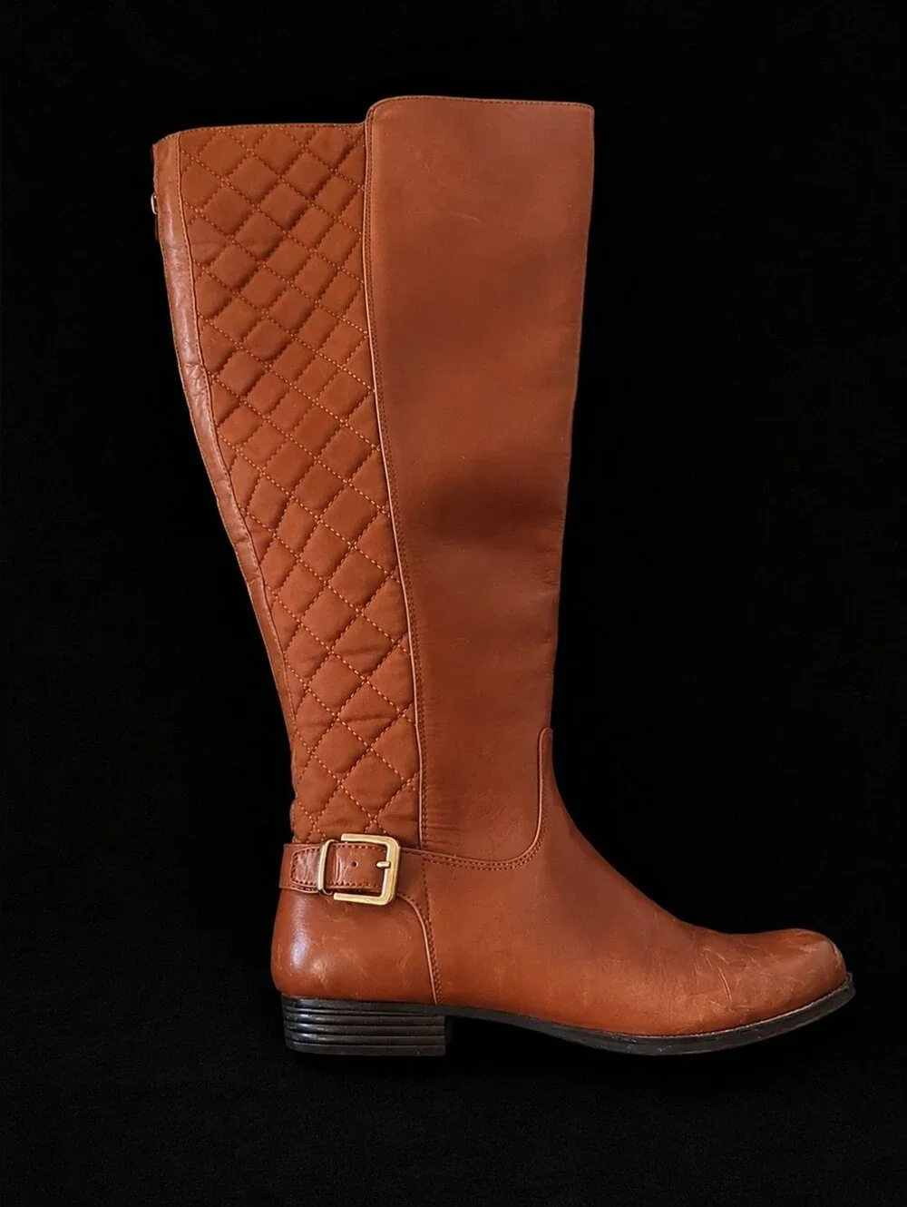 Isaac Mizrahi Live! Leather Riding Boots Wide Calf -Standard Sz10 Women